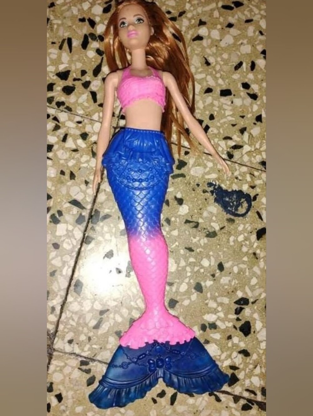 Pink & Blue Mermaid Doll Tail for Fish Tank Decor